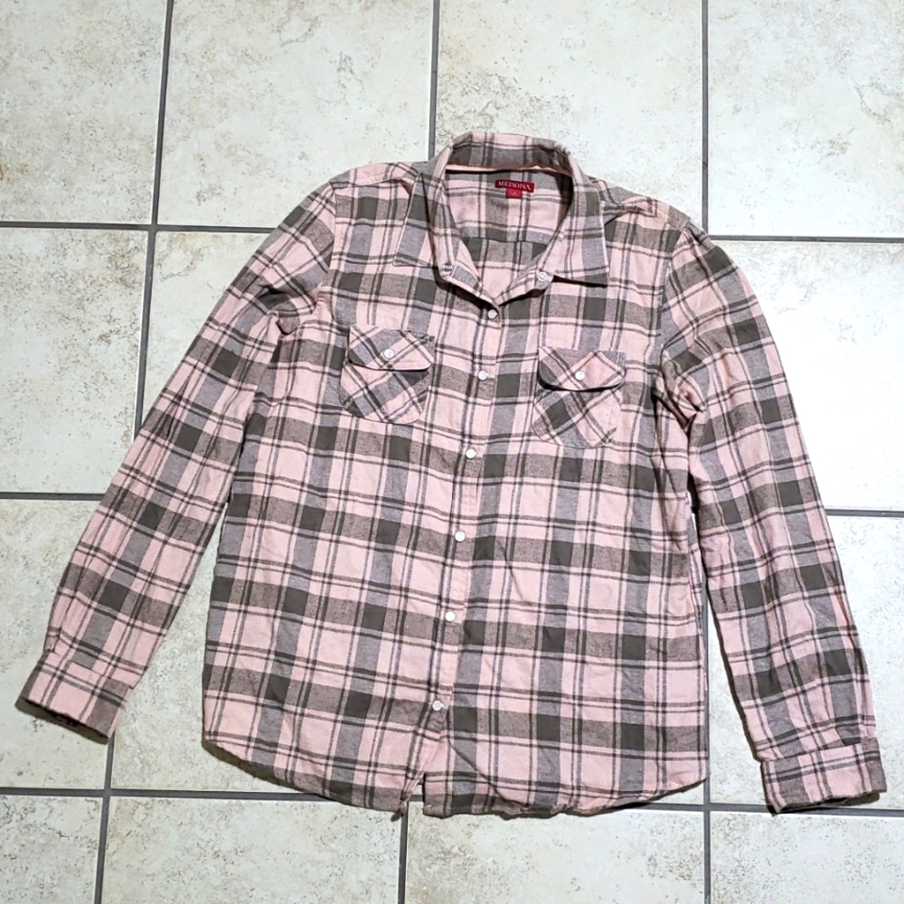 Merona Soft pink and Grey flannel size Women's L